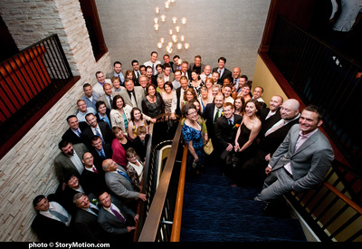 Our big group shot on the stairs