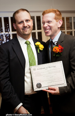 Bill and Rob get their signed marriage license