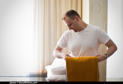 Bill getting dressed