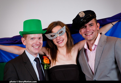 Rob with our neighbors Carissa and Chris