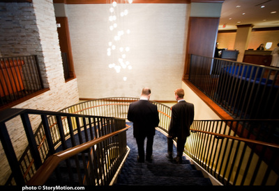 The beautiful chandelier and staircase in the lobby were big reasons we had our wedding at the Renaissance Dupont Circle.