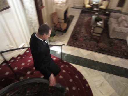 Bill down the stairs