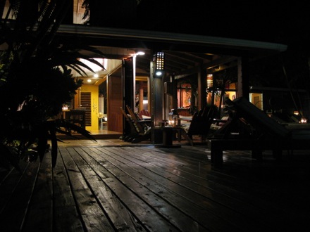 Pool deck into the dining room & kitchen