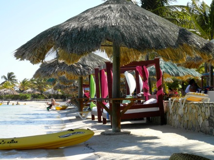 Palapas & cabanas on the beach