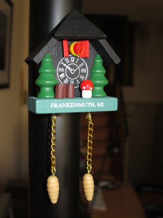 Cleaning house, we found a coo-coo clock magnet from Frankenmuth