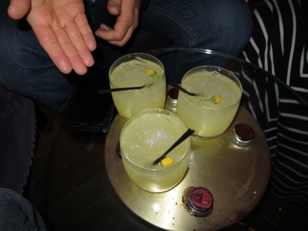 Verbenea cocktails, margarita with a Szechuan buzz button