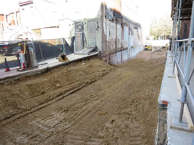 April 11. Once a building, now a gravel pit.