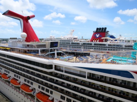 Looking down on all the other ships in Nassau