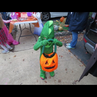 Garrett's grandmother made this Trick-or-Treat bag