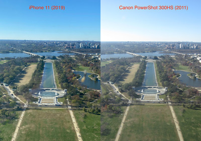 Time for a camera lesson. On the left is Bill's iPhone 11 from 2019. On the right is my Canon 300HS camera from 2011. I guess it's time for me to admit, the iPhone camera is better.