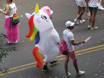 Actually, the fan that keeps that inflated is probably pretty cool on a hot day.