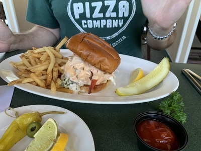 Before leaving Ptown, we had to stop at the Lobster Pot for lunch. Bill had a lobster Reuben