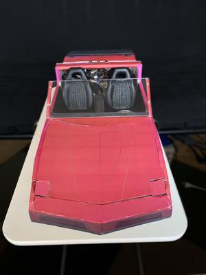 From the front you can see the bucket seats.