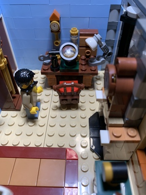 Clock repair shop on second floor