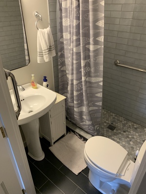 Karen's remodeled bathroom at the cottage.