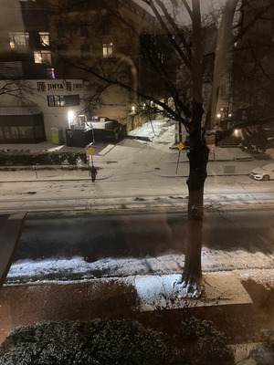 Snow starting to accumulate