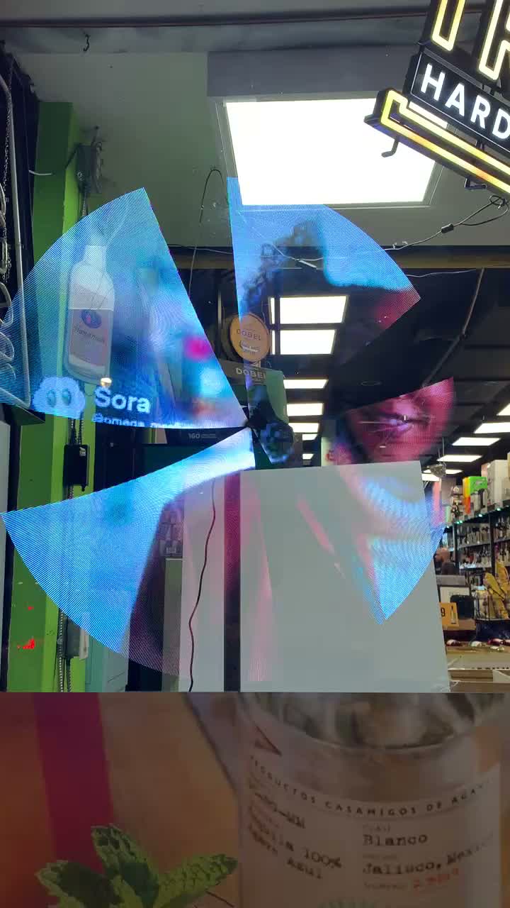 After dinner we stopped by the liquor store to see their Holographic Fan
